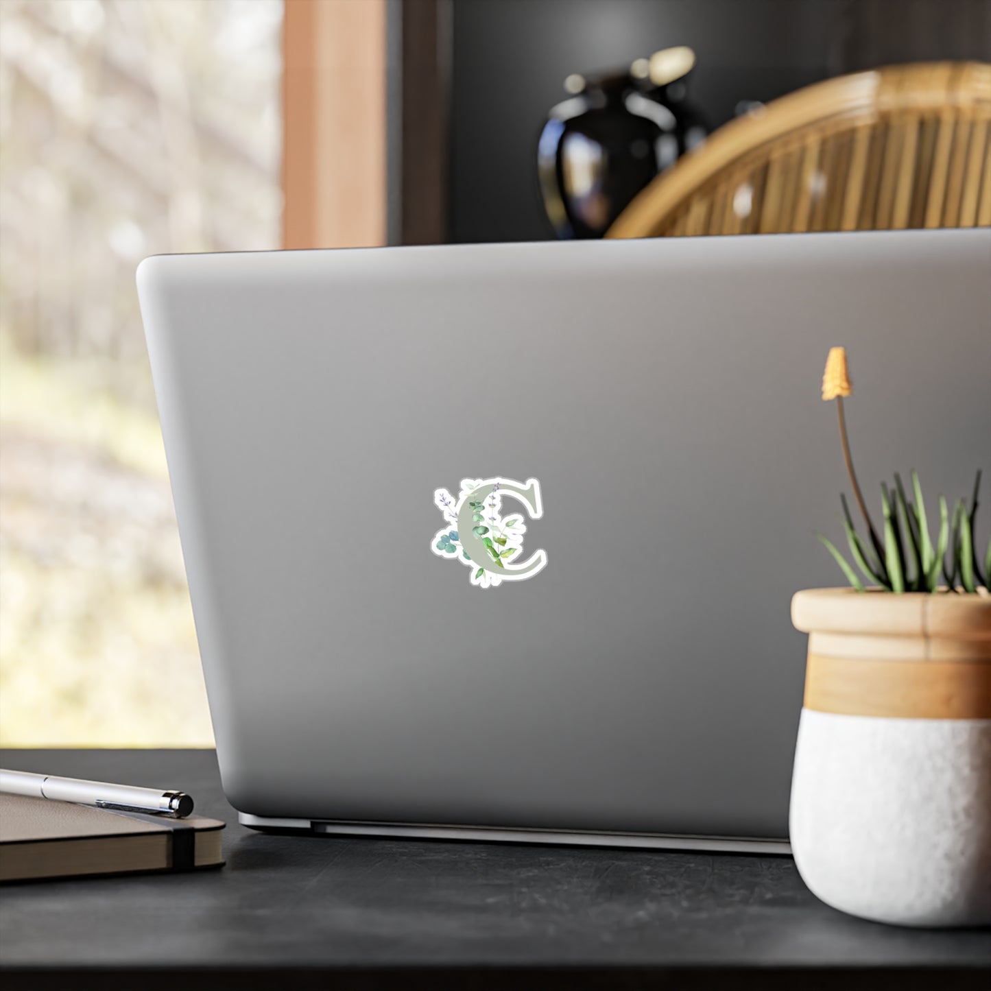 C Floral Vinyl Conditioner Decal - Perfect for Conditioner Bottle