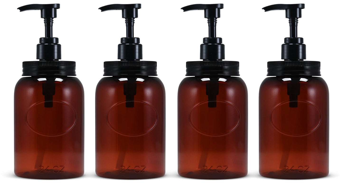 24 oz Wholesale Plastic Refillable Wide-Mouth Pump Bottle Dispensers
