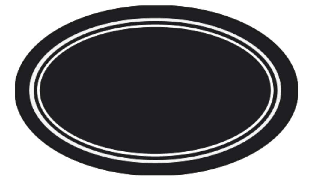Individual Waterproof Labels for Refillable Bottles-Black & White Oval-1.5"x2.5"