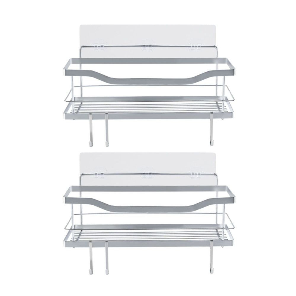 304 Stainless Steel Shower Caddies-Rustproof-No Drill-Removable Adhesive-Set of 2
