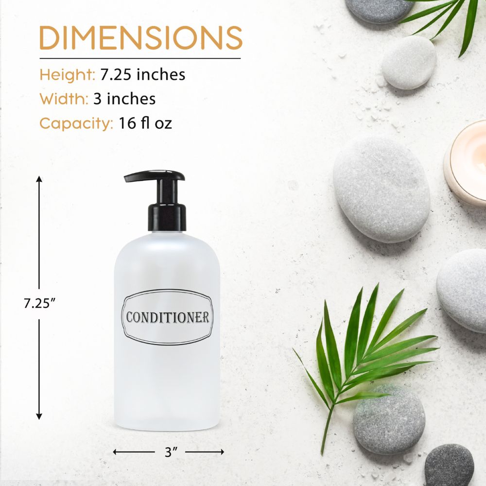 16 oz Wholesale Refillable Plastic Shampoo, Conditioner Shower Dispenser Set