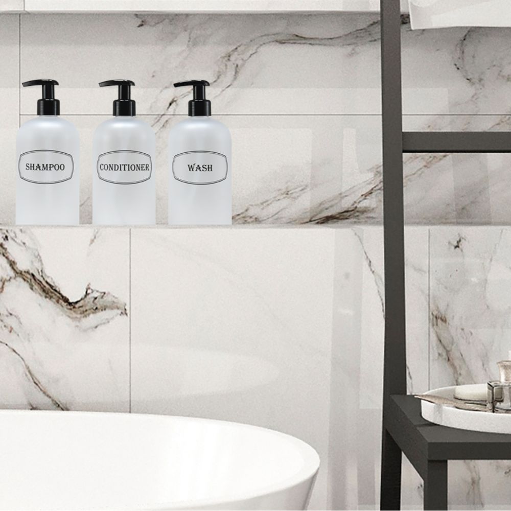 16 oz. Refillable Plastic Shampoo, Conditioner, Wash Shower Bottles with High-Viscosity Pumps