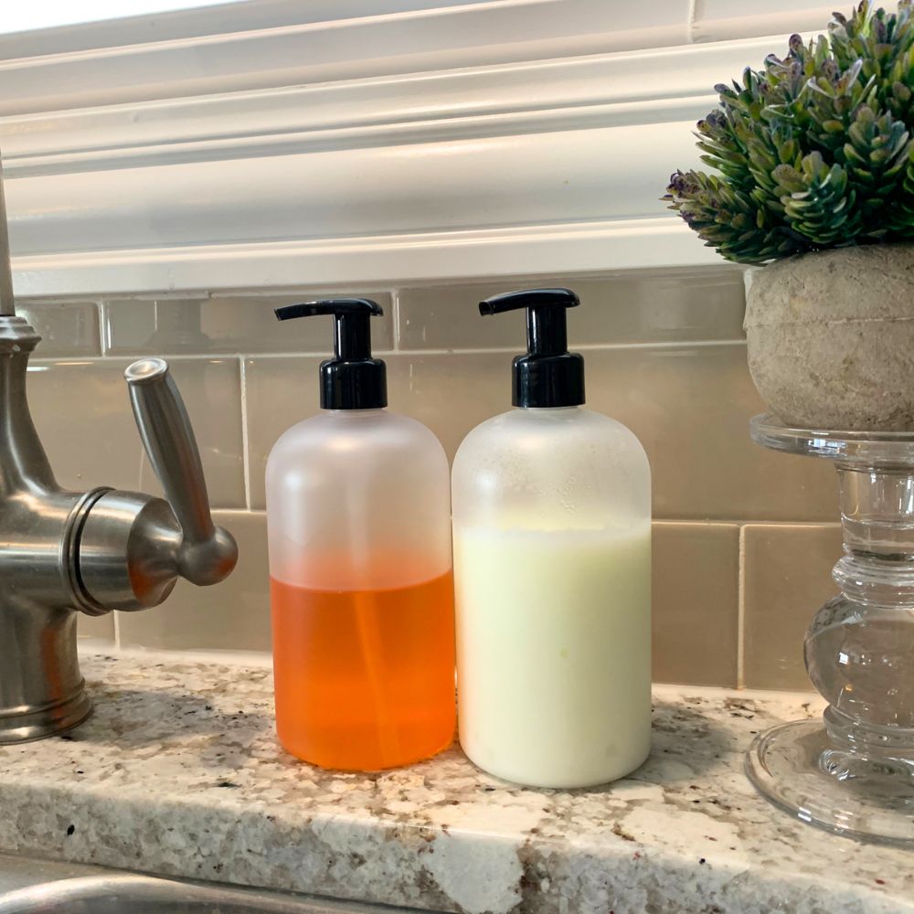 16 oz Empty PET Plastic Refillable Bottles-with Lotion Pumps