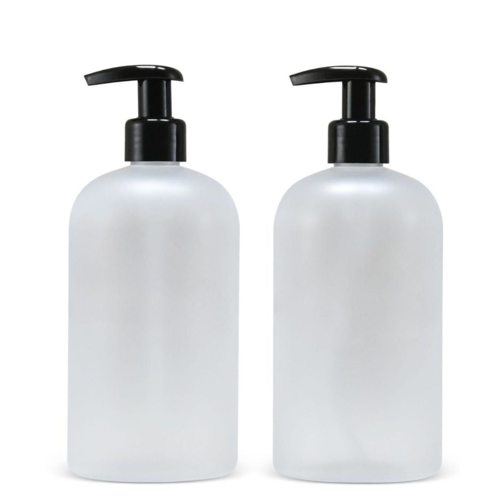 16 oz Empty PET Plastic Refillable Bottles-with Lotion Pumps