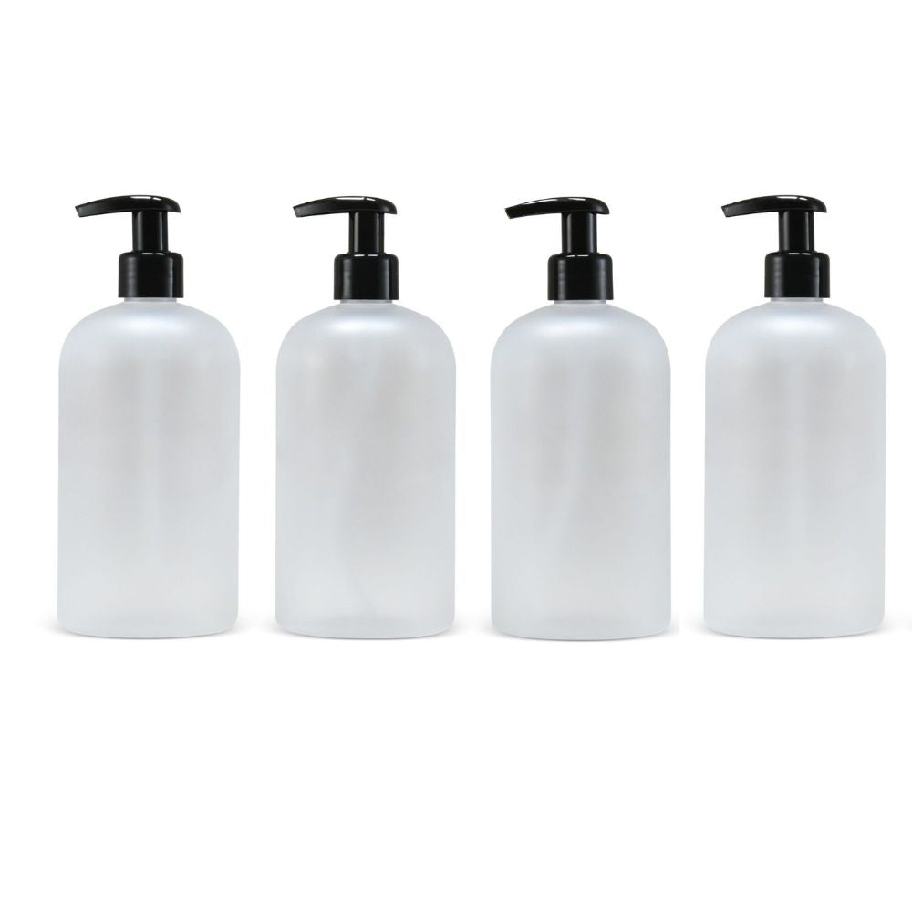 16 oz Empty PET Plastic Refillable Bottles-with Lotion Pumps