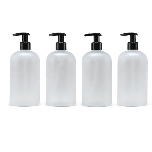 16 oz Empty PET Plastic Refillable Bottles-with Lotion Pumps