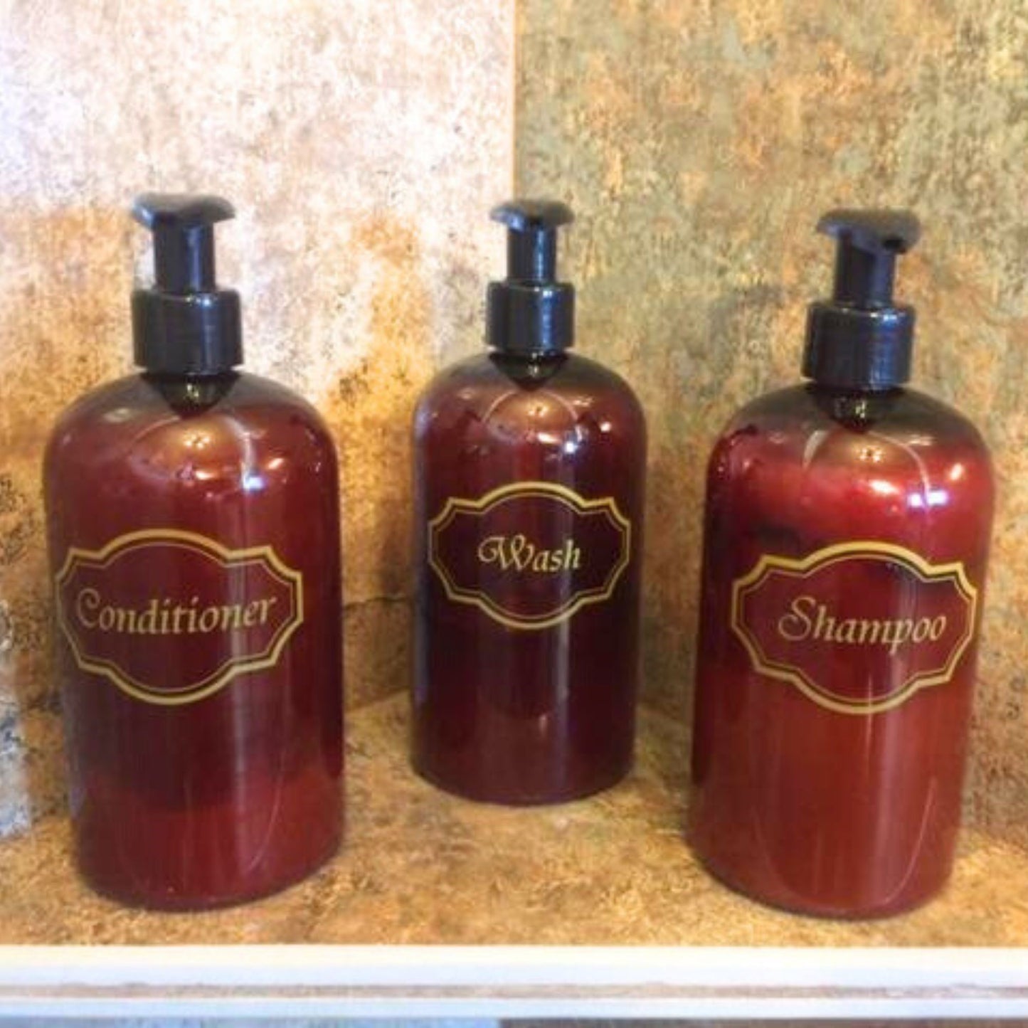 16 oz. Wholesale Plastic Shampoo, Conditioner, Wash Shower Bottle Set with High-Viscosity Pumps