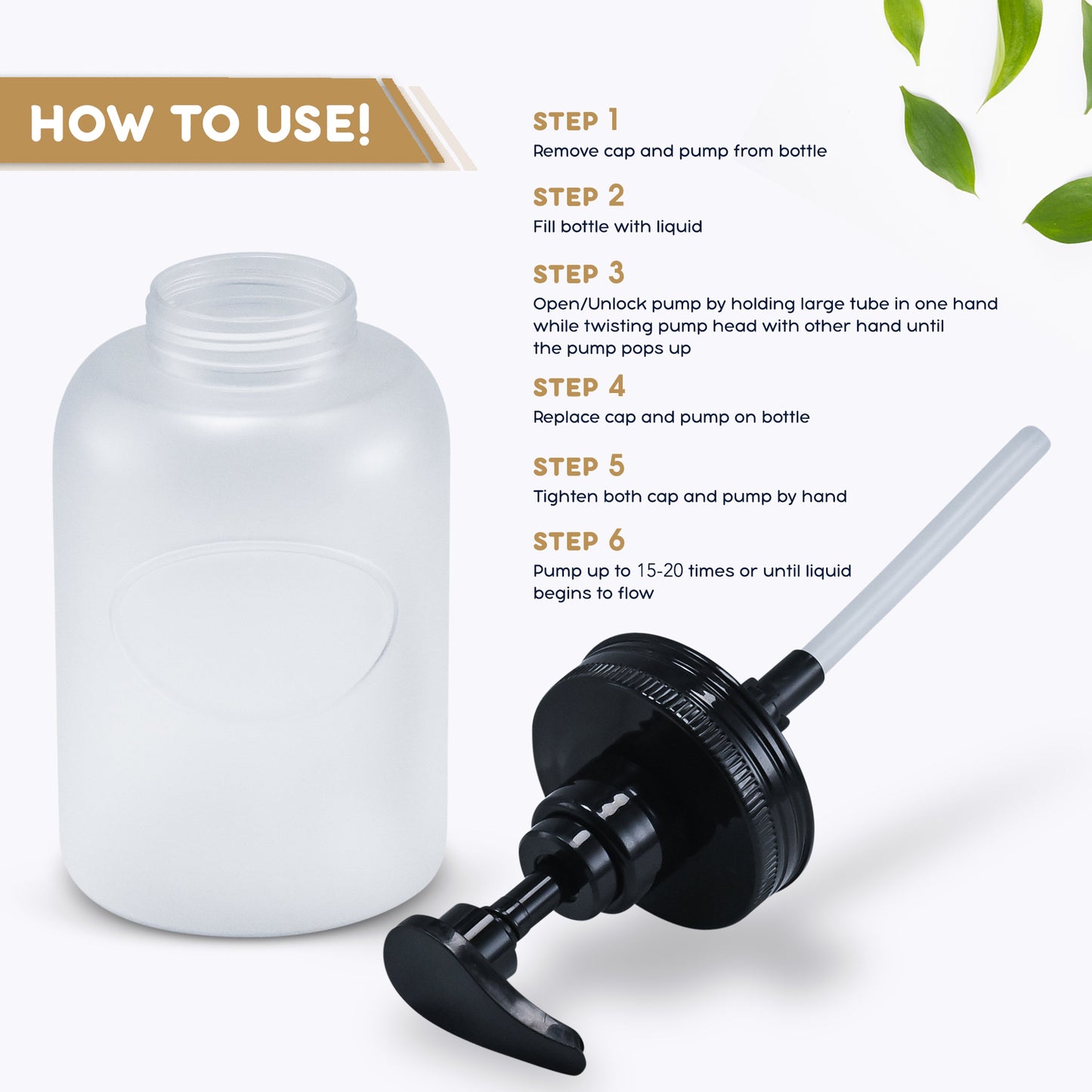 24 oz Wholesale Plastic Refillable Wide-Mouth Pump Bottle Dispensers