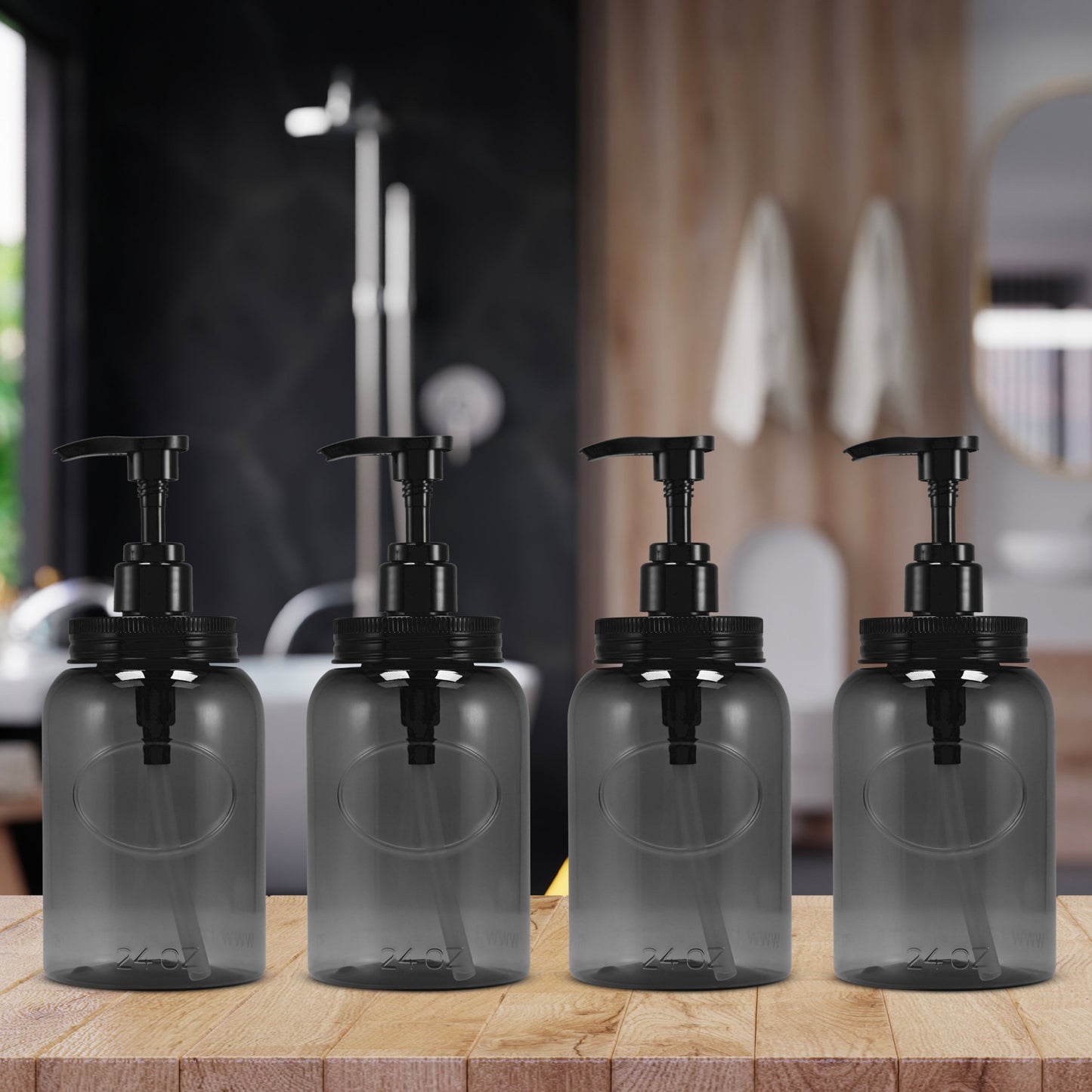 24 oz Wholesale Plastic Refillable Wide-Mouth Pump Bottle Dispensers