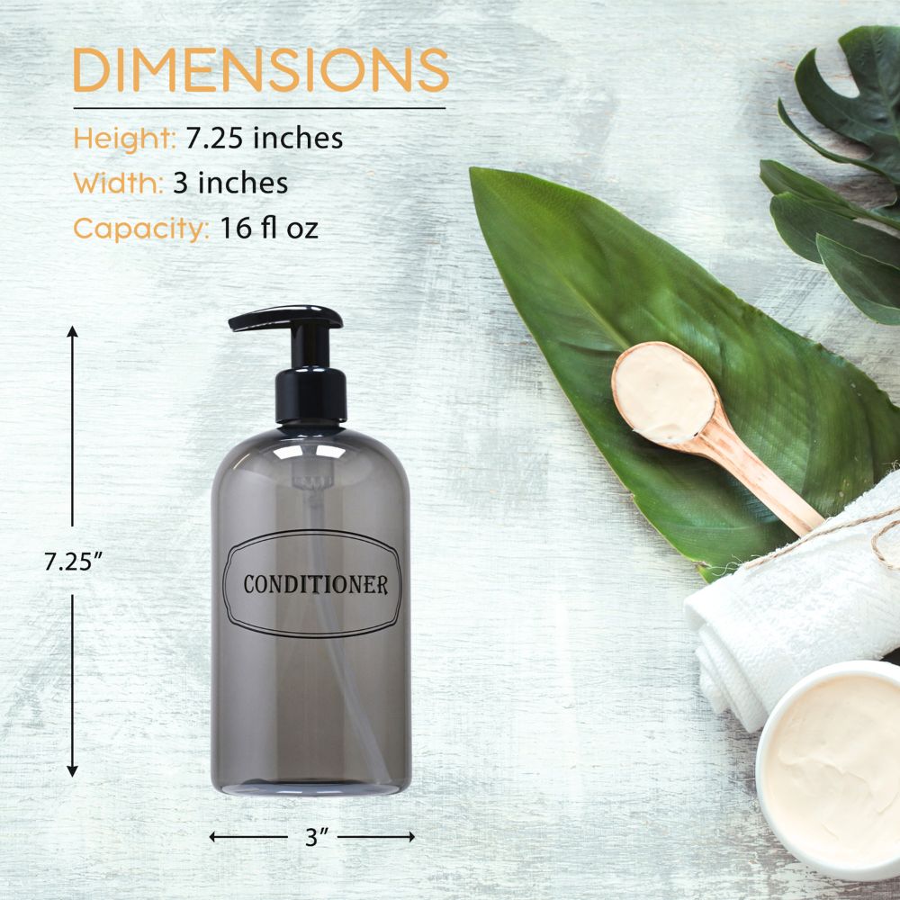 16 oz Wholesale Refillable Plastic Shampoo, Conditioner Shower Dispenser Set