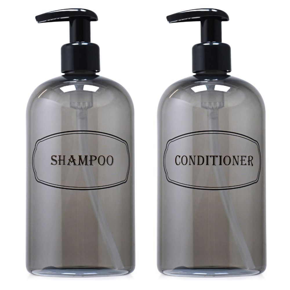 16 oz Wholesale Refillable Plastic Shampoo, Conditioner Shower Dispenser Set