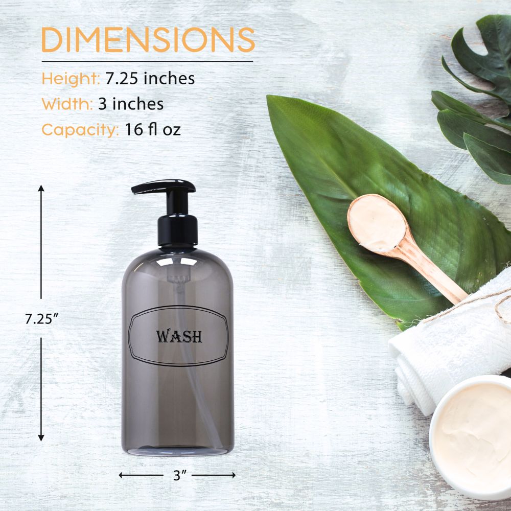 16 oz. Refillable Plastic Shampoo, Conditioner, Wash Shower Bottles with High-Viscosity Pumps