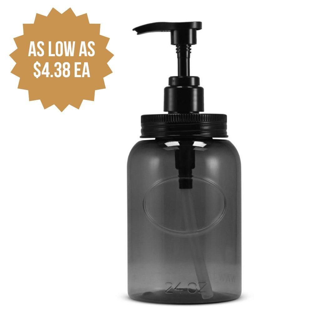 24 oz Wholesale Plastic Refillable Wide-Mouth Pump Bottle Dispensers