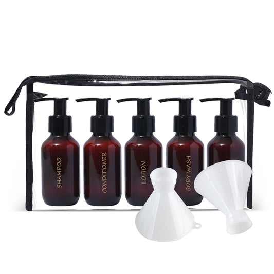 3 oz. Refillable Travel Bottles (TSA-Compliant) w Twist-on Funnels Bundle