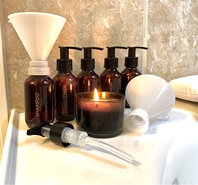 3 oz. Refillable Travel Bottles (TSA-Compliant) w Twist-on Funnels Bundle
