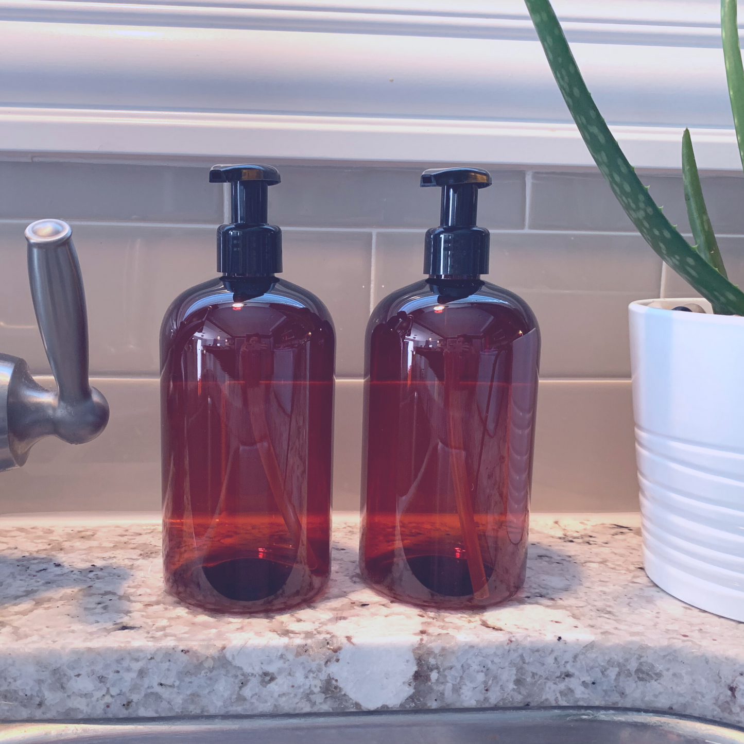 16 oz Empty PET Plastic Refillable Bottles-with Lotion Pumps