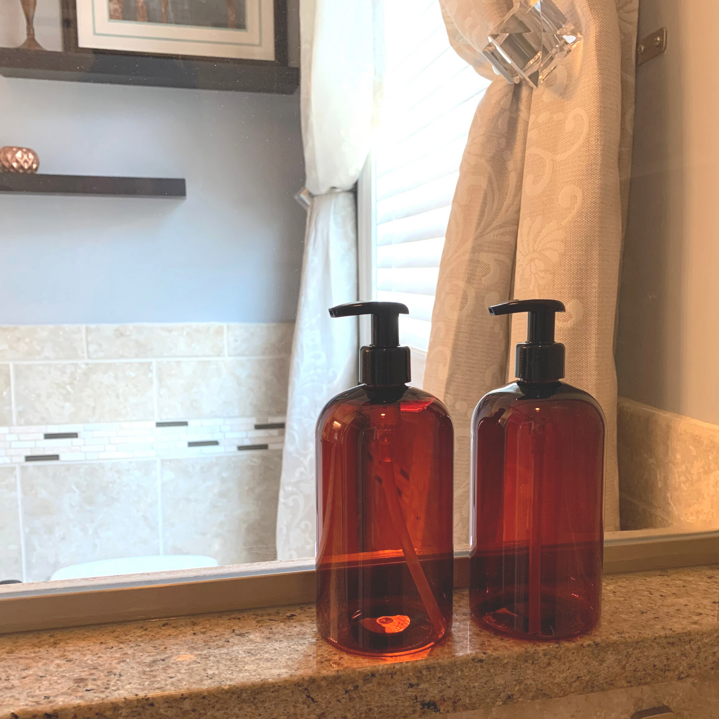 16 oz Empty PET Plastic Refillable Bottles-with Lotion Pumps