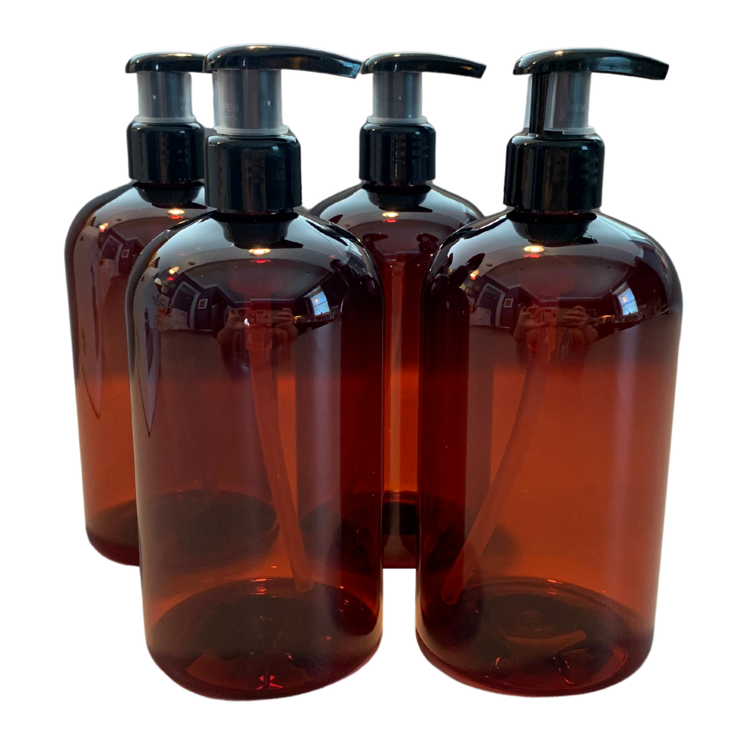 16 oz Empty PET Plastic Refillable Bottles-with Lotion Pumps