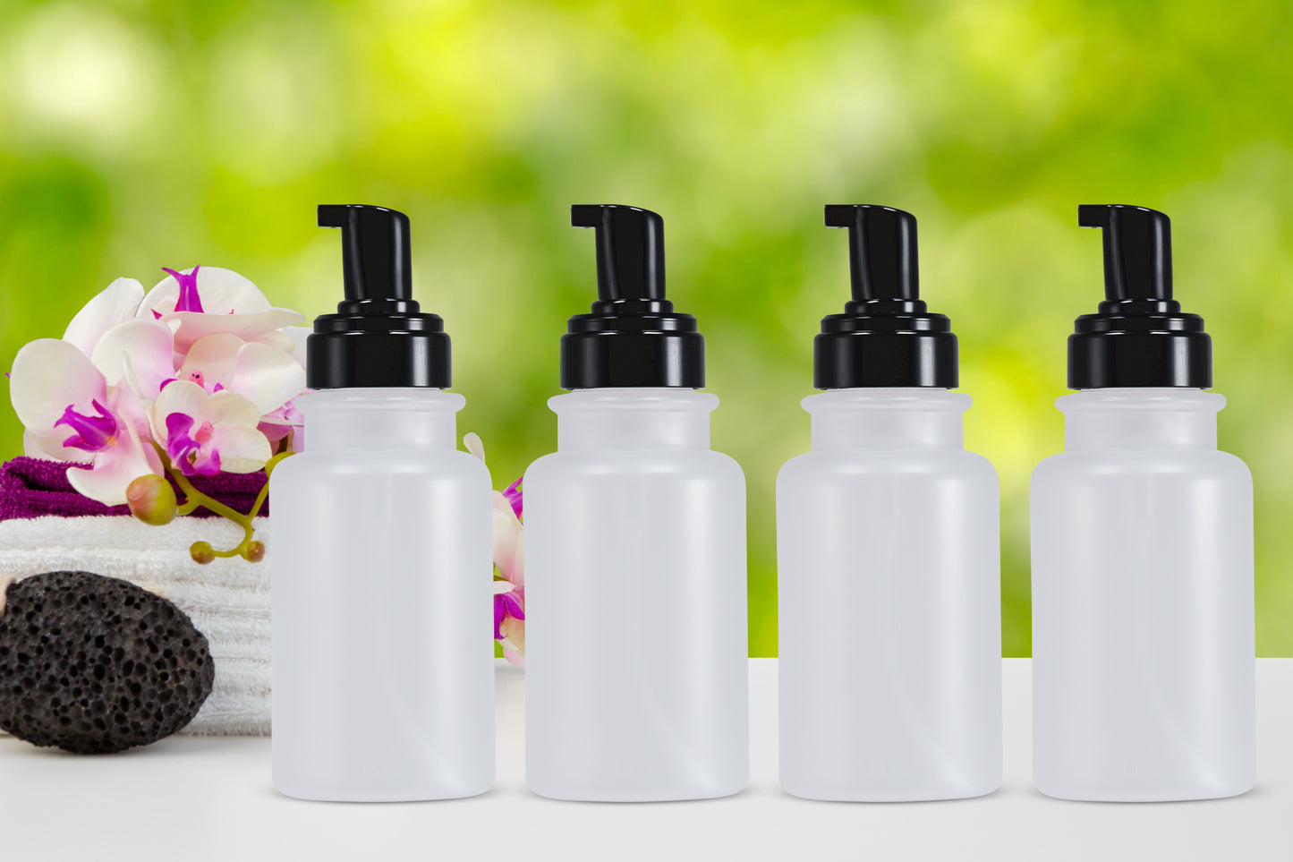 14 oz Empty PET Plastic Wide Mouth Refillable Luxury Foaming Soap Dispensers-Set of 4