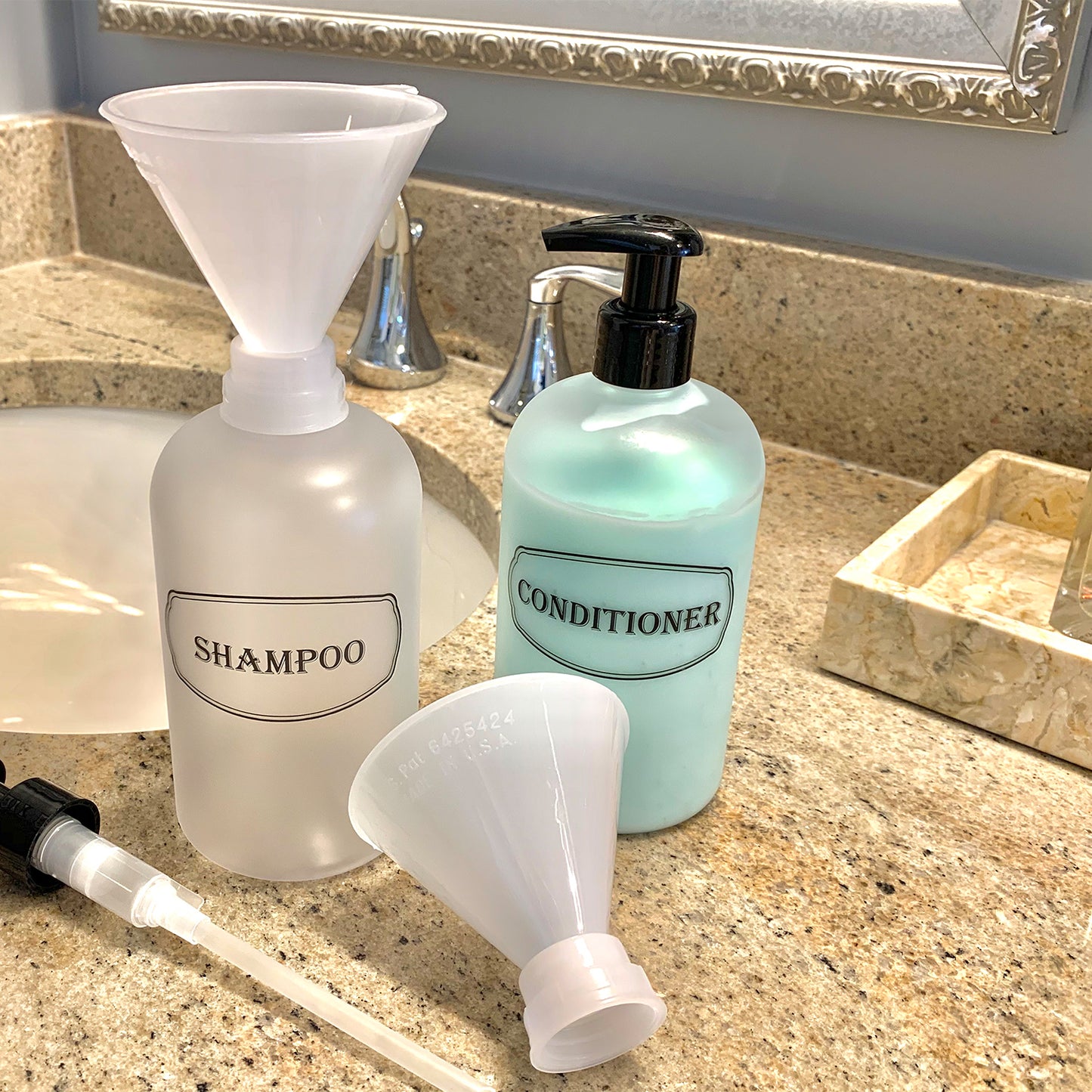 2 Twist-On Plastic Funnel Set