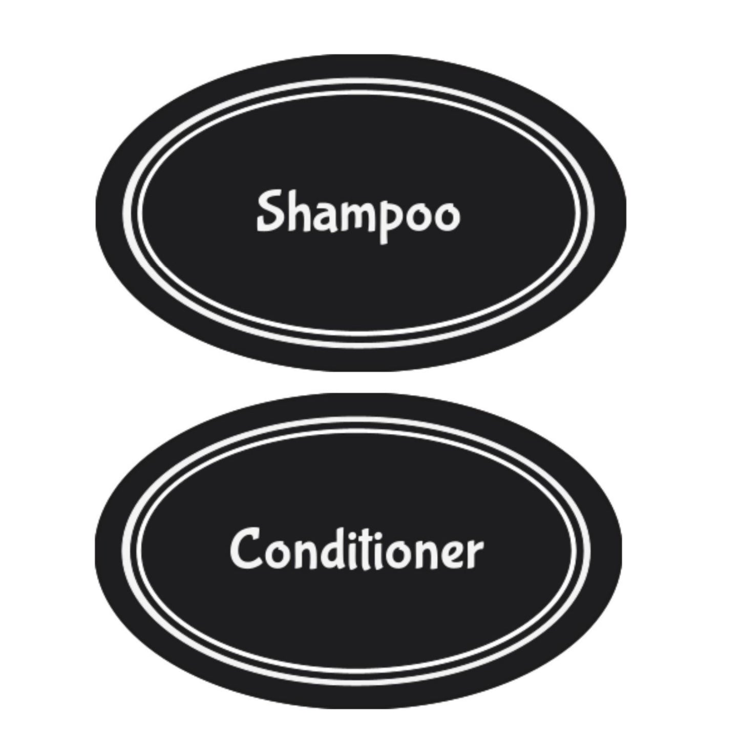 22 Pack Oval Waterproof Permanent Labels for Refillable Shampoo, Conditioner, Soap, Lotion and Household Product Bottles (1.5"x2.5")