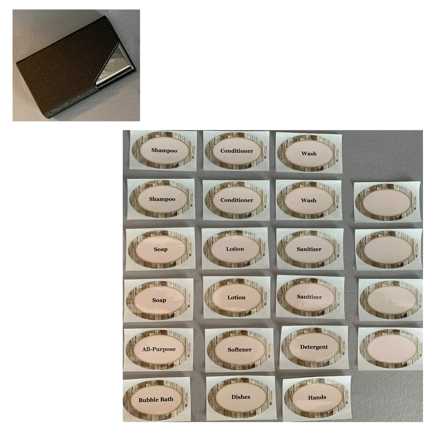 22 Pack Oval Waterproof Permanent Labels for Refillable Shampoo, Conditioner, Soap, Lotion and Household Product Bottles (1.5"x2.5")