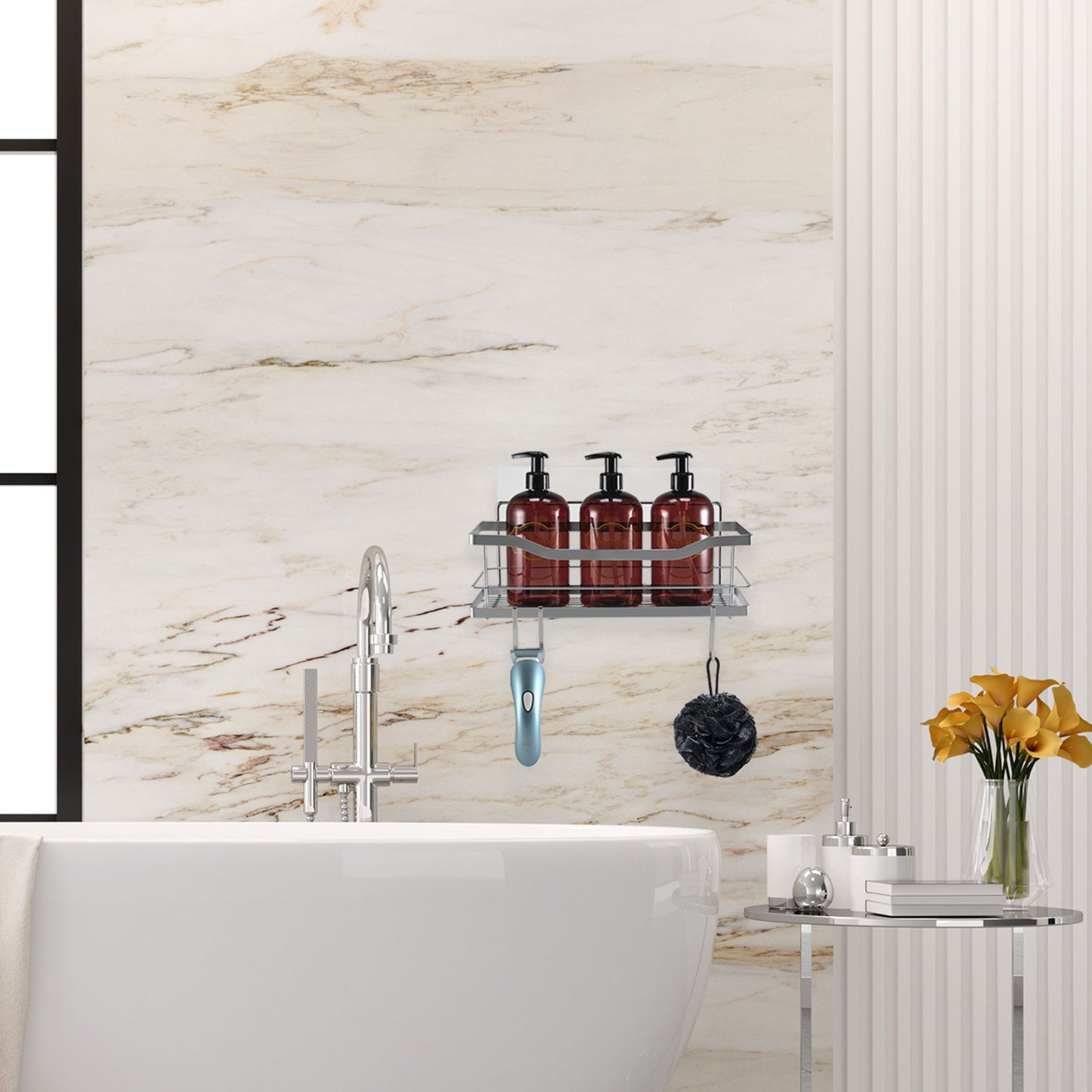 Wholesale Stainless Steel Adhesive Shower Caddies-2 Caddies Each Set