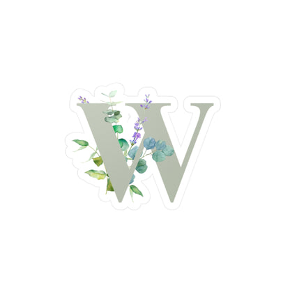 W Floral Vinyl Body Wash Decal - Perfect for Body Wash Bottle