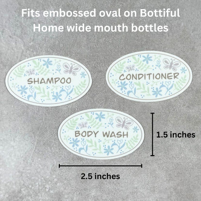 pastel garden doodle shower bottle stickers dimensions