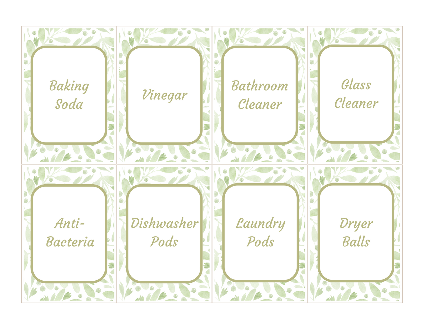 Editable Customizable Botanical Bathroom & Laundry Labels (2.5"x3.5")-Canva Template