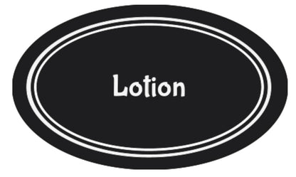 Individual Waterproof Labels for Refillable Bottles-Black & White Oval-1.5"x2.5"