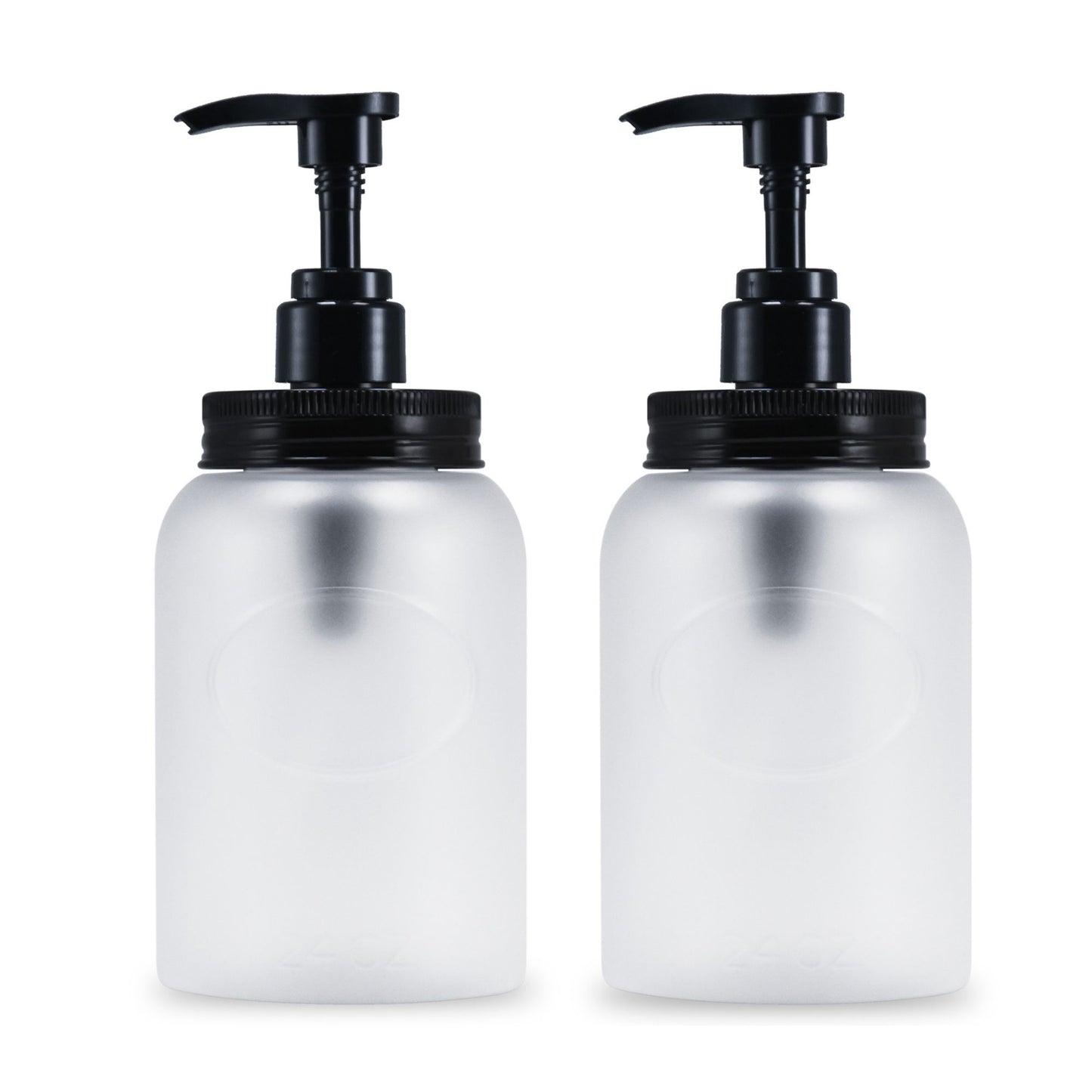 24 oz PET Plastic Refillable Wide-Mouth Pump Bottle Dispenser for Shower and Household Liquids