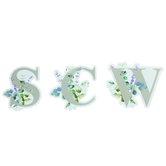 Eucalyptus Charm Vinyl Sticker Set - Shampoo, Conditioner, Wash
