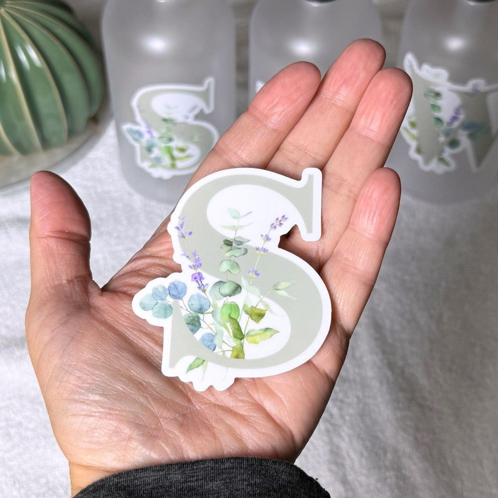 Eucalyptus Charm Vinyl Sticker Set - Shampoo, Conditioner, Wash