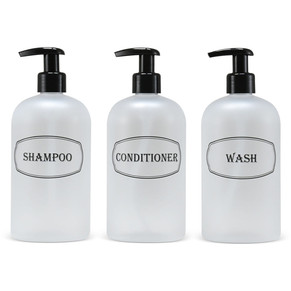 16 oz Wholesale Refillable PET Plastic Shampoo, Conditioner & Wash Bot ...