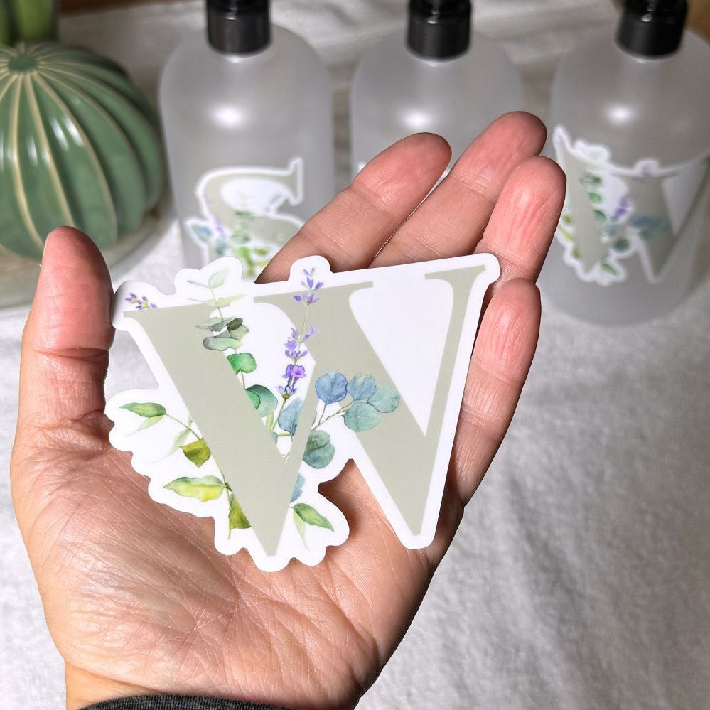 Eucalyptus Charm Vinyl Sticker Set - Shampoo, Conditioner, Wash
