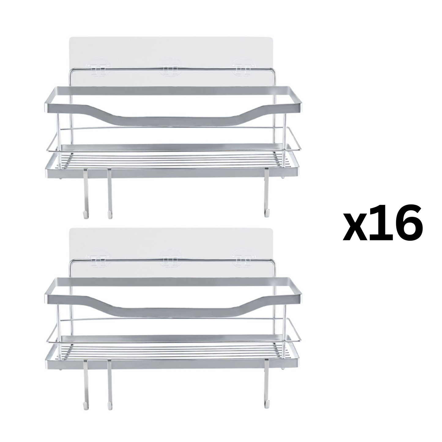 Wholesale Stainless Steel Adhesive Shower Caddies-2 Caddies Each Set