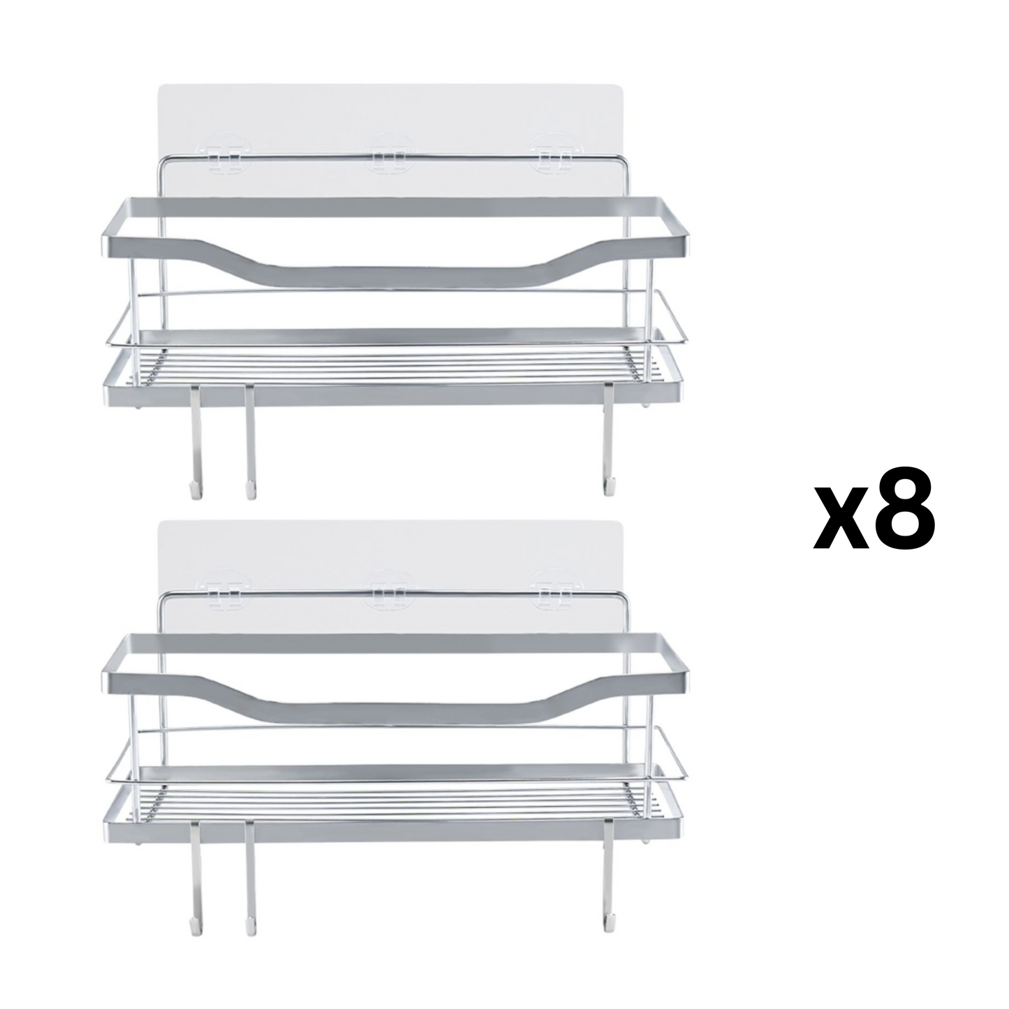Wholesale Stainless Steel Adhesive Shower Caddies-2 Caddies Each Set