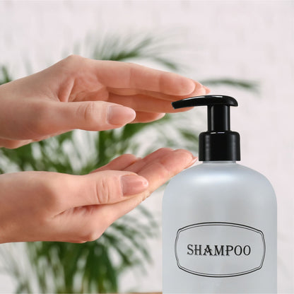 16 oz Refillable PET Plastic Shampoo and Conditioner Shower Soap Dispensers w Pumps