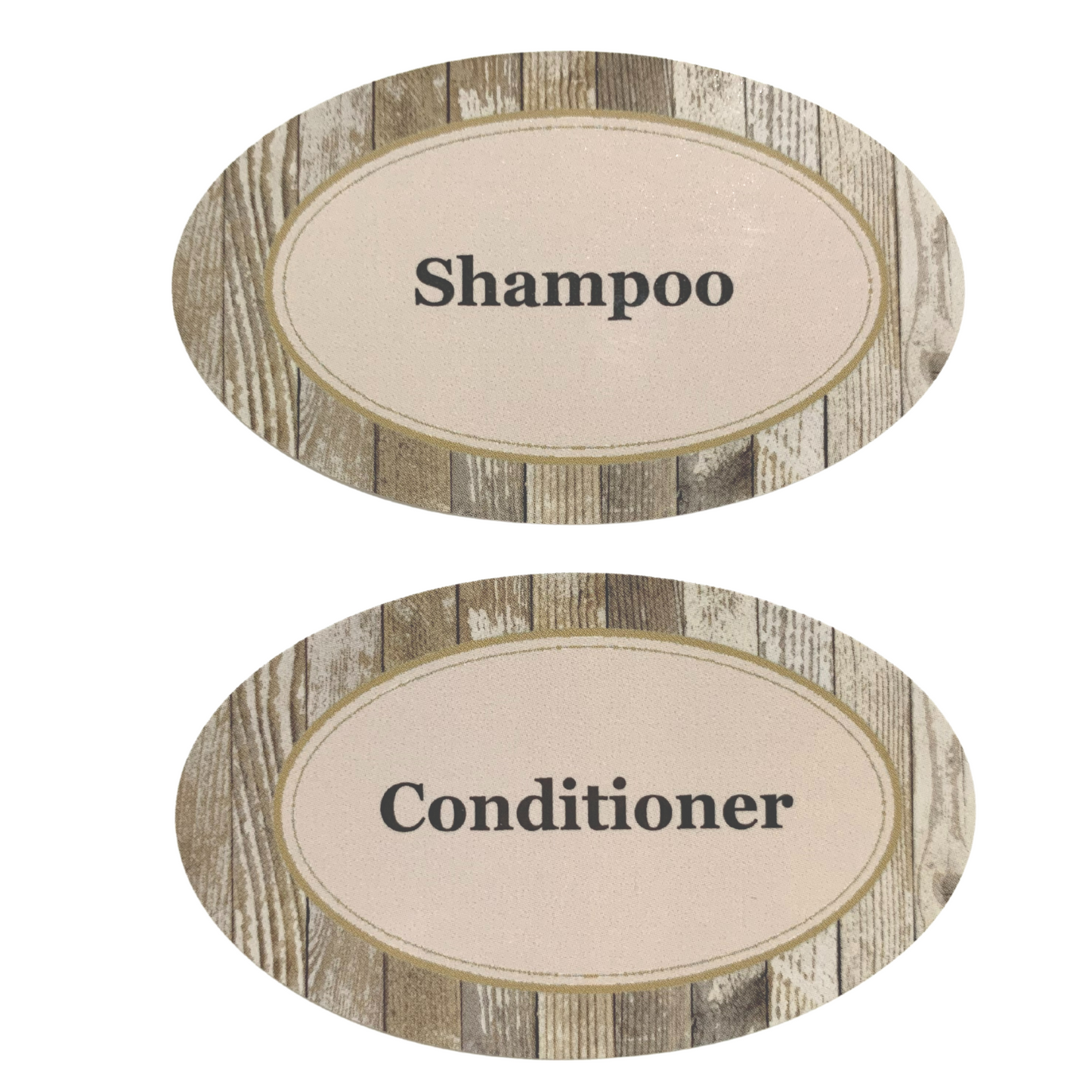 22 Pack Oval Waterproof Permanent Labels for Refillable Shampoo, Conditioner, Soap, Lotion and Household Product Bottles (1.5"x2.5")